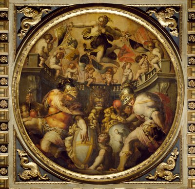 Allegory of the districts of Santa Croce and Santo Spirito from the ceiling of the Salone dei Cinquecento, 1565 by Giorgio Vasari